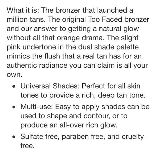 🎉HP🎉Too Faced Sun Bunny🐰Full-size Bronzer - Picture 7 of 7